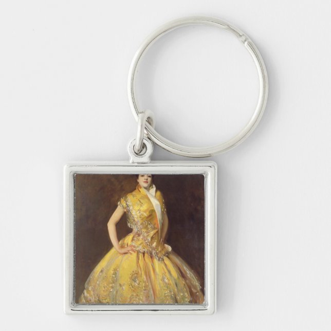 La Carmencita, 1890 Fyrkantig Silverfärgad Nyckelring (Framsidan)