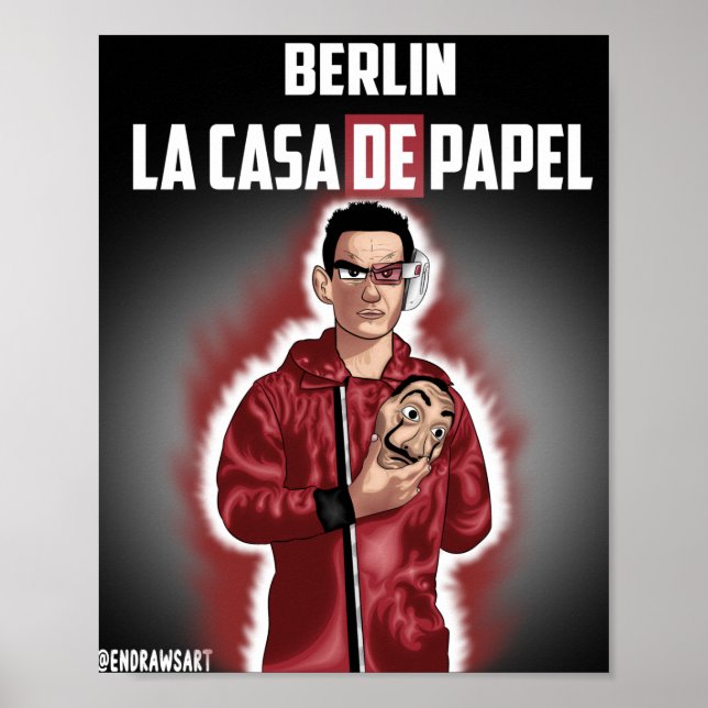 LA CASA DE PAPEL - MONEY HEIST - BERLIN COVERART POSTER (Framsidan)