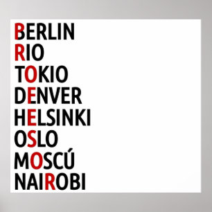 La Casa de Papel Namn of Cities Poster