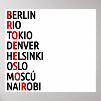 La Casa de Papel Namn of Cities Poster