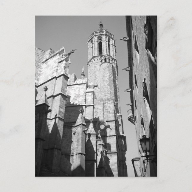 La Catedral Gargoyles Postcard (Barcelona, Spanien Vykort (Framsida)