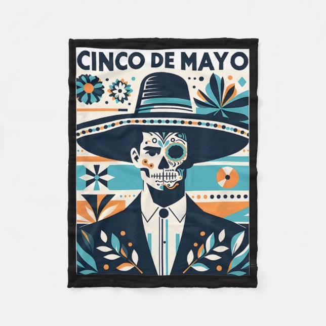 La Catrina cinco de Mayo Manar Fiesta Fleecefilt (Framsidan)