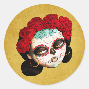 La Catrina - Dia de Los Muertos Girl Runt Klistermärke