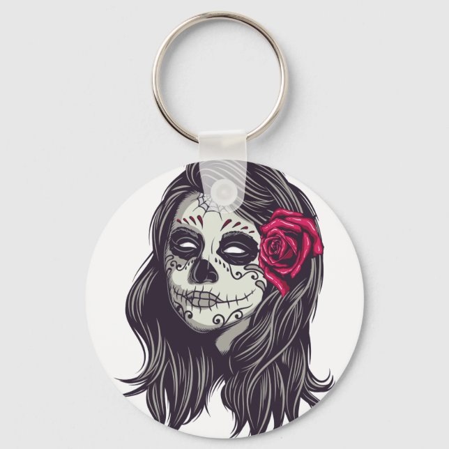 La Catrina - Dia de Los Muertos Nyckelring (Framsida)
