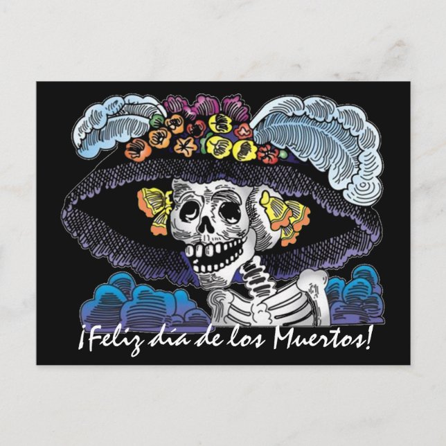 La Catrina Dia de los Muertos Postcard Vykort (Framsida)