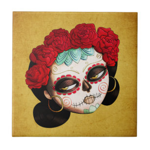 La Catrina - Diameter de Los Muertos Flicka Kakelplatta