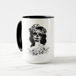 ’La Catrina’ Doll w/ Flowers Tatto - Anpassade Mugg