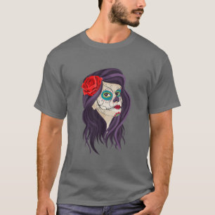 La Catrina Flower Ro Tattoo Mask Skull Mexiko Da T Shirt