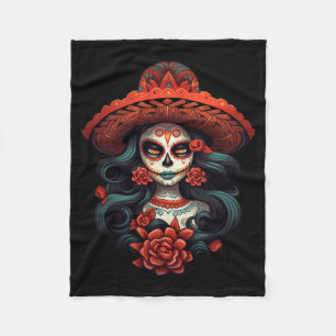La Catrina Sockersockel Dag för regeringsmyndighet Fleecefilt