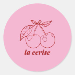 La cerise pin runt klistermärke