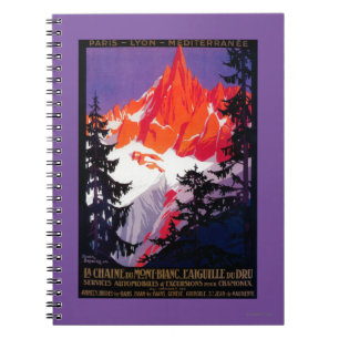 La Chaine De Mont-Blanc Vintage PosterEurope Anteckningsbok Med Spiral