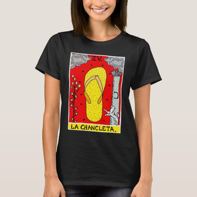 La Chancleta The Flip Flop Tarot Card  Latina Lati T Shirt (Framsida)
