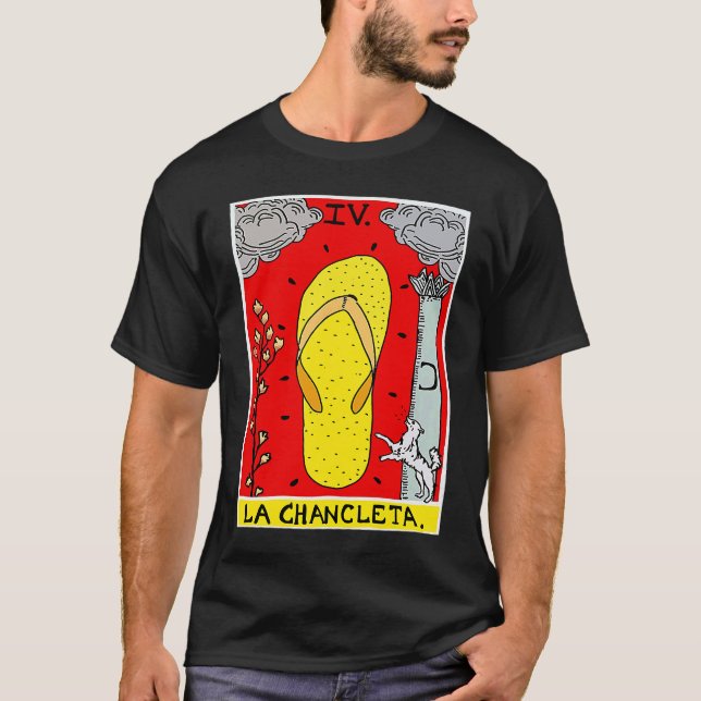 La Chancleta The Flip Flop Tarot Card  Latina Lati T Shirt (Framsida)