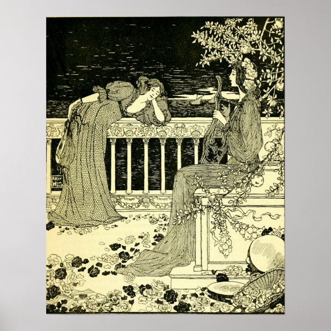 La Chanson in the Savoy by Aubrey Beardsley 1896 Poster (Framsidan)