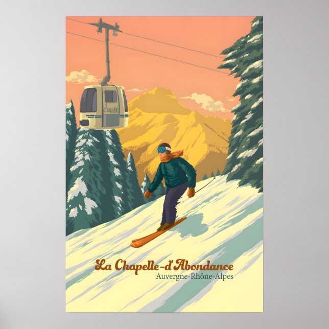 La Chapelle d'Abondance Skidestinations Affisch (Framsidan)