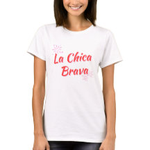 "LA CHICA BRAVA/RED" - VILDT LATINSKT BASIC T-SHIR