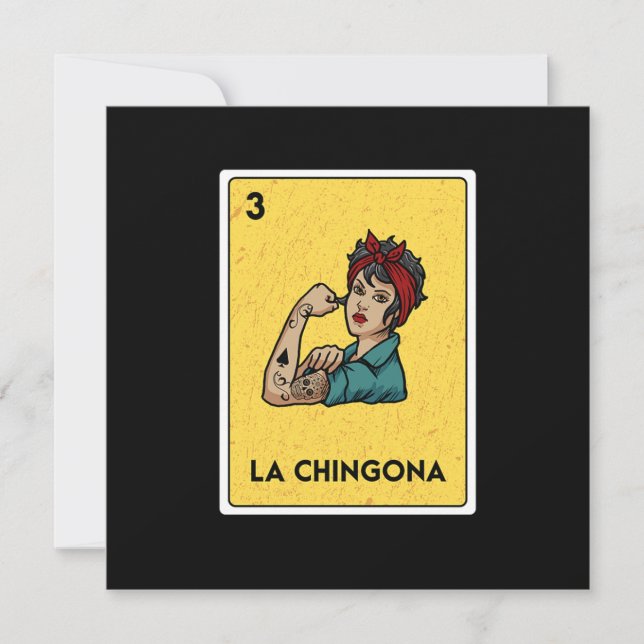 La Chingona Mexican Lottery Bingo Game Card-spelar Inbjudningar (Framsida)