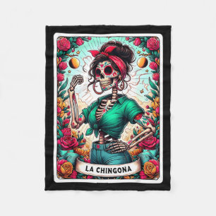 La Chingona Tarotkort Dag för de döda Dia De Los Fleecefilt
