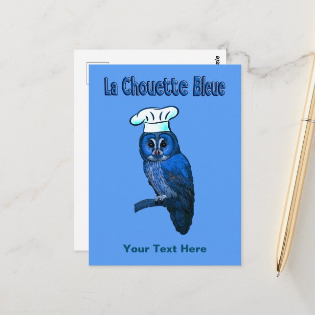 La Chouette Bleue Cafe Vykort (Fram/Back In Situ)