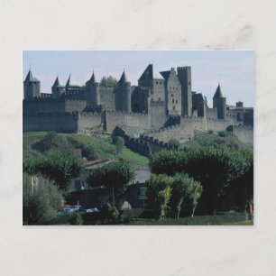 La Cite, Languedoc-Roussillon, Carcassonne, Frankr Vykort