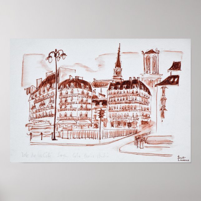 La Cite och Notre Dame de Paris | Paris, Frankrike Poster (Framsidan)