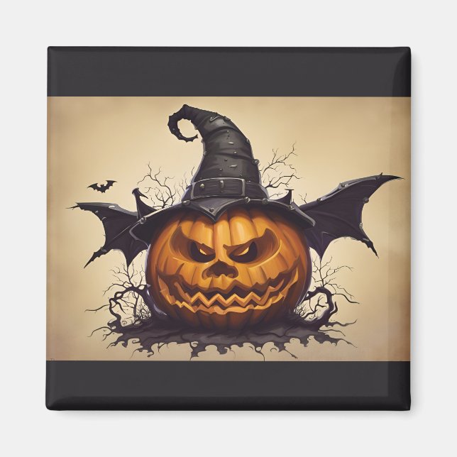 La citrouille d'Halloween Magnet (Framsidan)