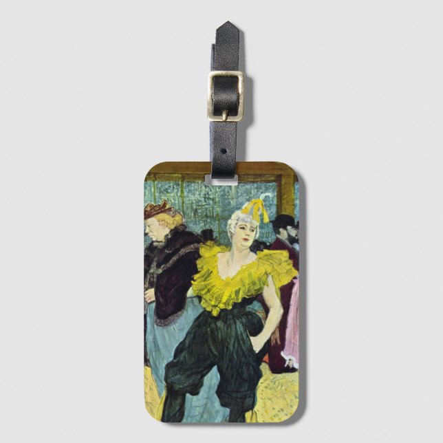 La Clownesse (Clown) Cha-U-Kao av Toulouse Lautrec Bagagebricka (Framsida vertikal)