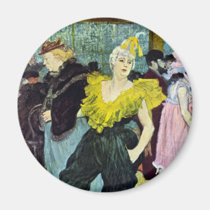 La Clownesse (Clown) Cha-U-Kao av Toulouse Lautrec Magnet
