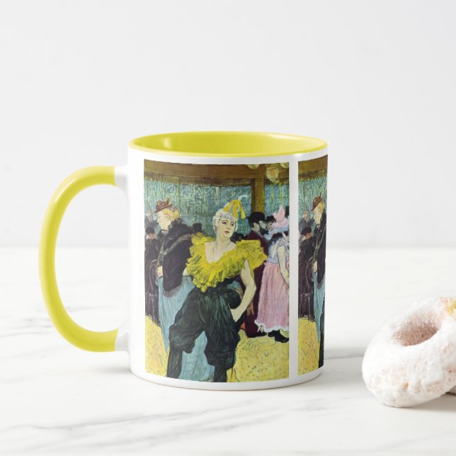 La Clownesse (Clown) Cha-U-Kao av Toulouse Lautrec Mugg (Med munk)