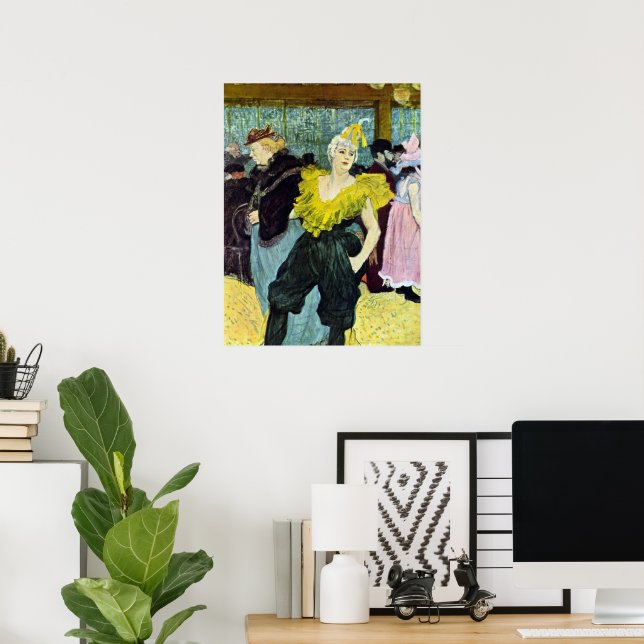La Clownesse (Clown) Cha-U-Kao av Toulouse Lautrec Poster (Hemmakontoret)