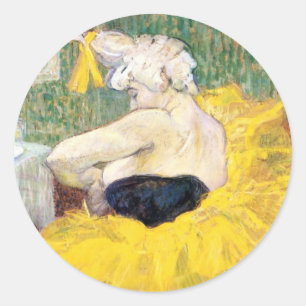La Clownesse (Clown) Cha-U-Kao av Toulouse Lautrec Runt Klistermärke