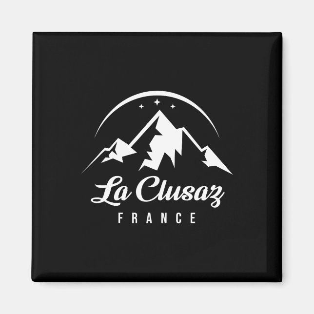 La Clusaz Frankrike Ski Resort Skiing Snowboarding Magnet (Framsidan)