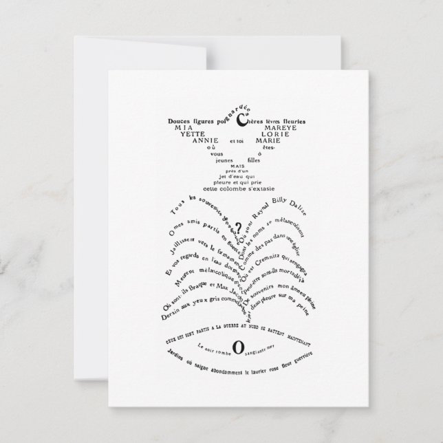 La Colombe poignardée et le Jet d'eau Anteckningskort (Framsida)