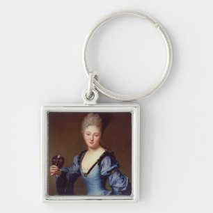 La Comtesse de Bersac Fyrkantig Silverfärgad Nyckelring
