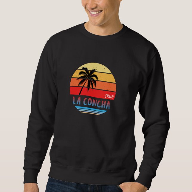 La Concha Shirt La Concha Spanien Lång Ärmad Tröja (Framsida)