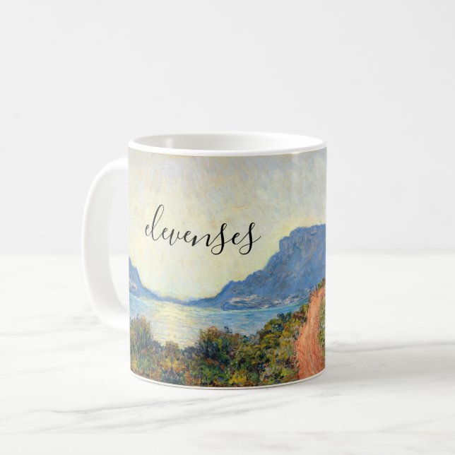 La Corniche nära Monaco av Claude Monet Kaffemugg (Framsida vänster)