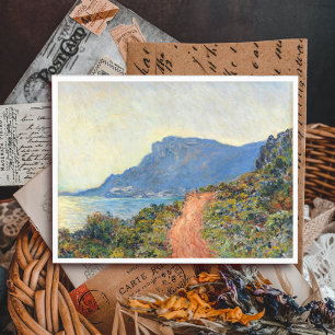 La Corniche nära Monaco av Claude Monet Vykort
