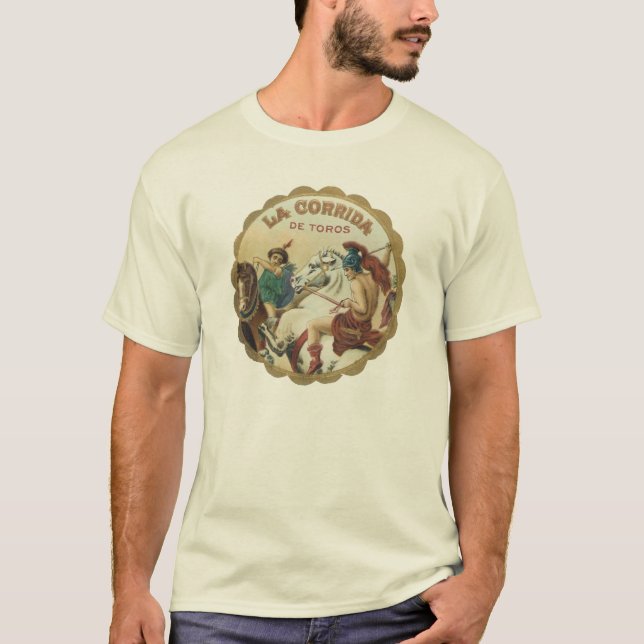 La Corrido De Toros Cigar Label Tee Shirt (Framsida)