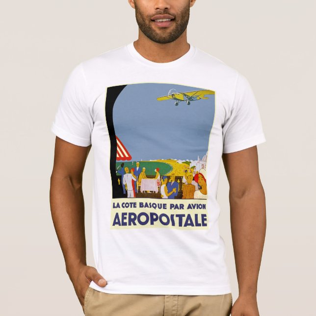 La Cote Baskque Par Avion T-shirt (Framsida)