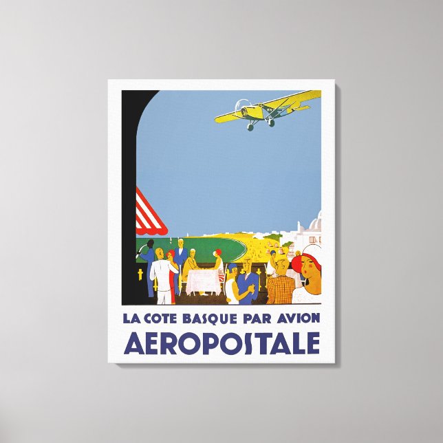 La Cote Basque Par Avion Canvastryck (Framsida)