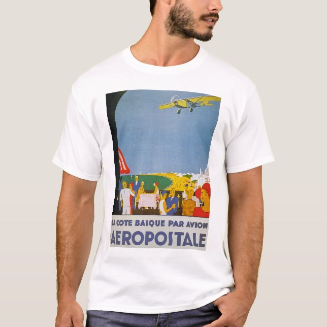 La Cote Basque Par Avion Tee Shirt (Framsida)