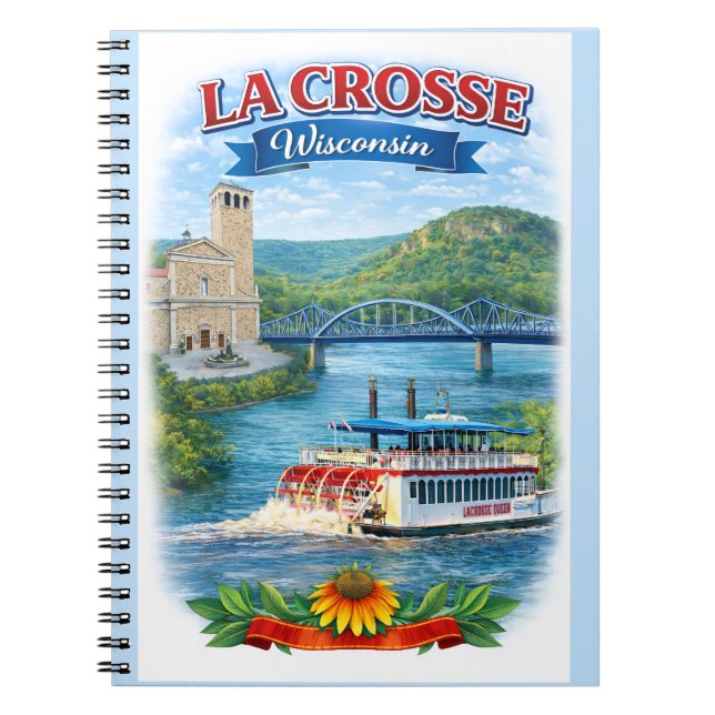 La Crosse, WI Scenic Wisconsin Notebook Anteckningsbok (Framsidan)