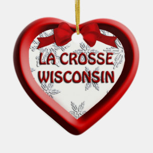 La Crosse Wisconsin Heart jul Ornament