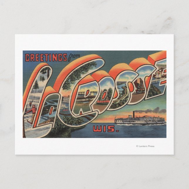 La Crosse, Wisconsin - Stora Brev Scenes Vykort (Framsida)