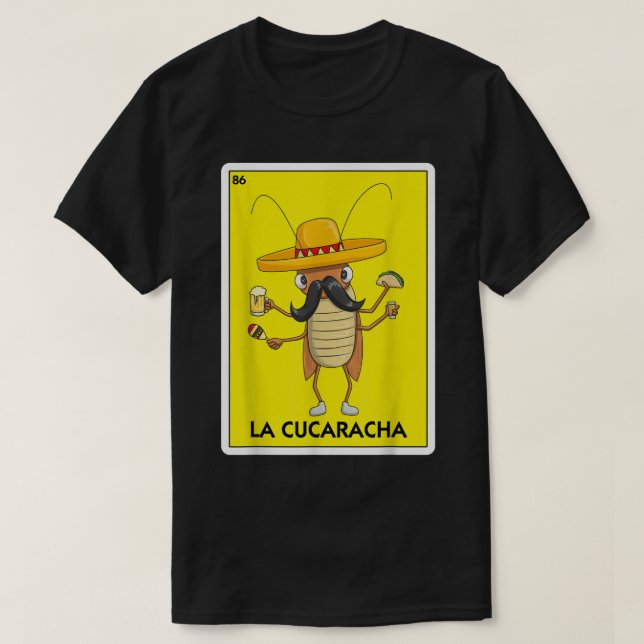La Cucaracha Cockroach with Taco Beer Mexican Car T Shirt (Design framsida)