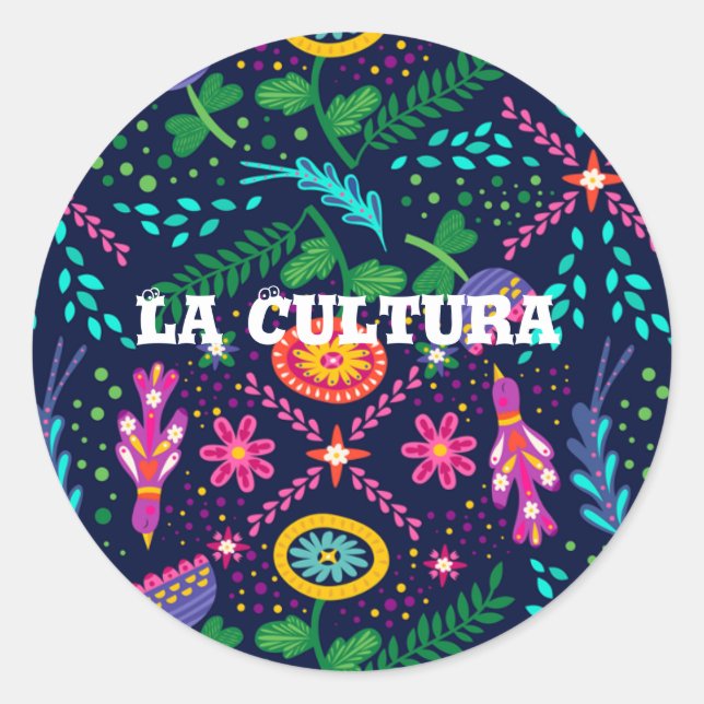 La Cultura Hispanic Month Runt Klistermärke (Framsida)