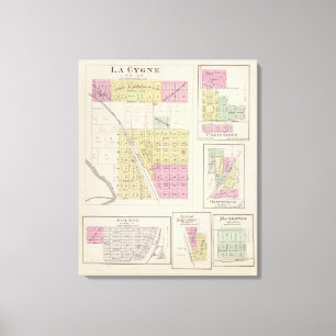 La Cygne, Uniontown, Hiattville, Fulton, Kansas Canvastryck