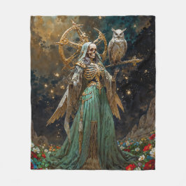 La Dama de los Huesos Sagrados Santa Muerte Fleecefilt