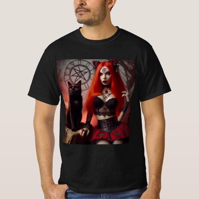 La Dama Oscura y su Compañero de Sombras T Shirt (Framsida)