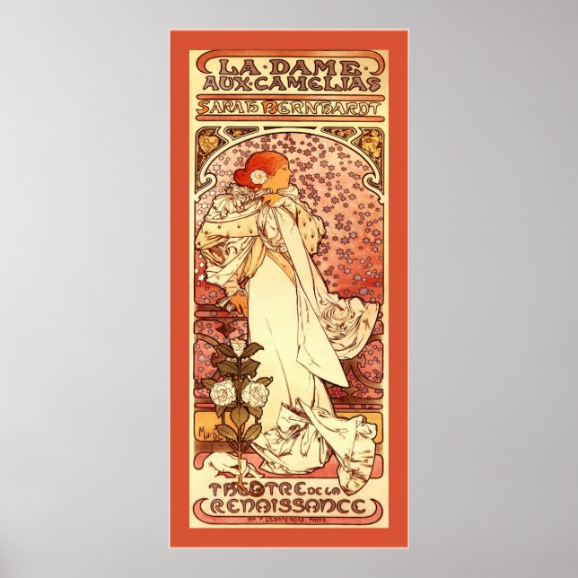 La Dame Aux Camelias ~ Alphonse Mucha Poster (Framsidan)